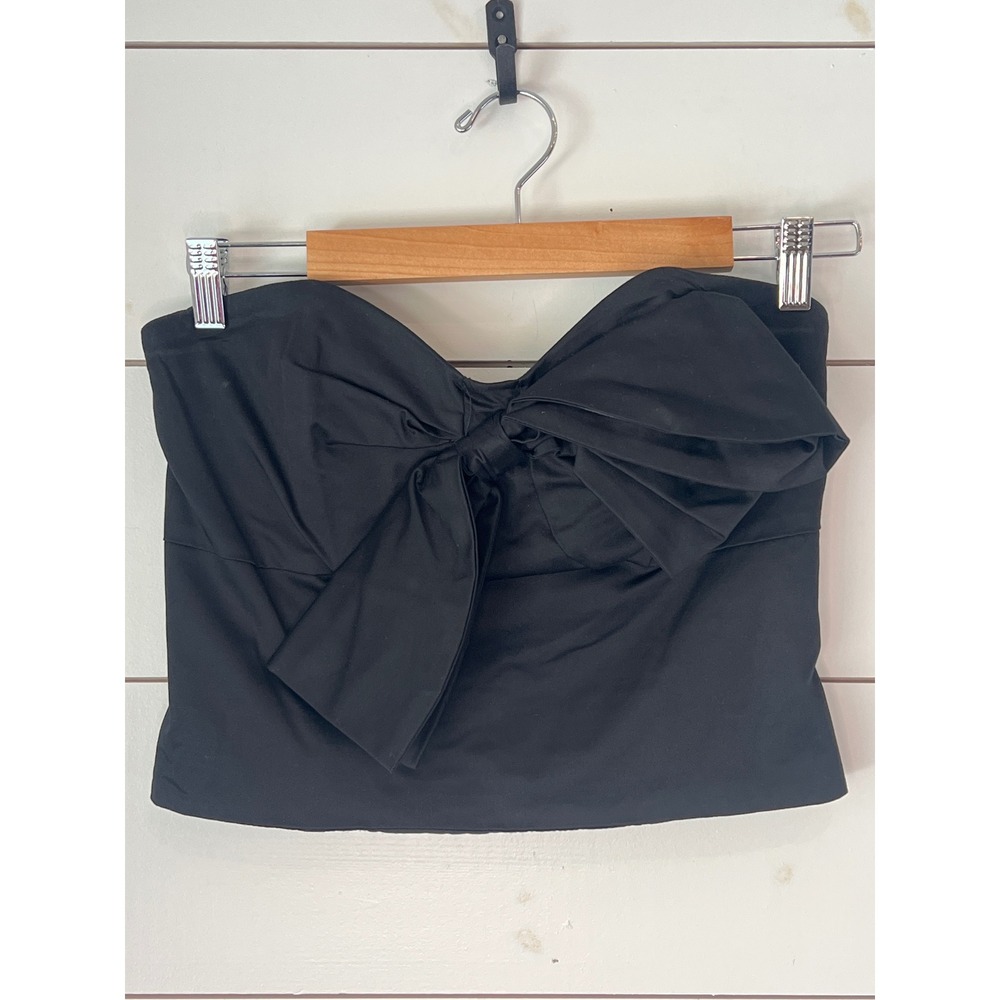 Hutch Womens Black Strapless Bow Tube Top Medium coquette quiet luxury
